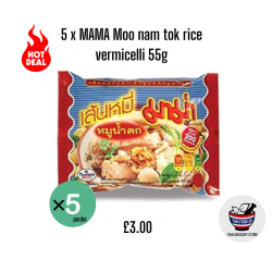 5 x MAMA - Moo nam tok rice...